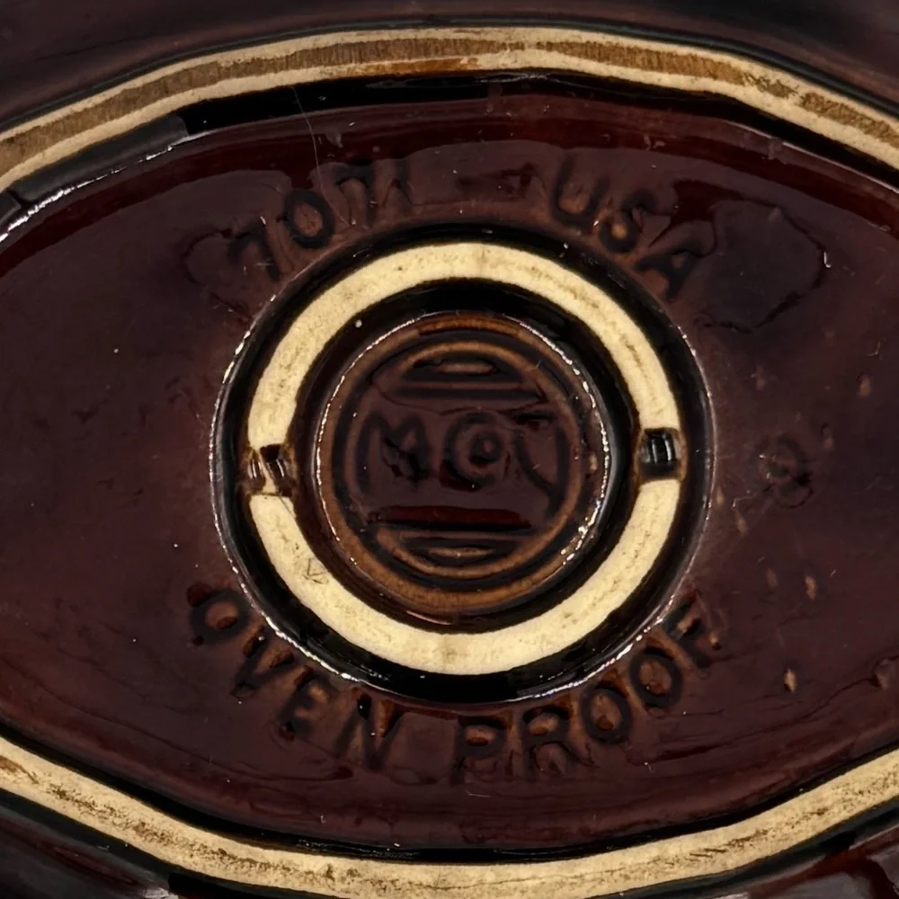 Vintage McCoy Brown Drip Oven Proof Deep Baking Dish #7071